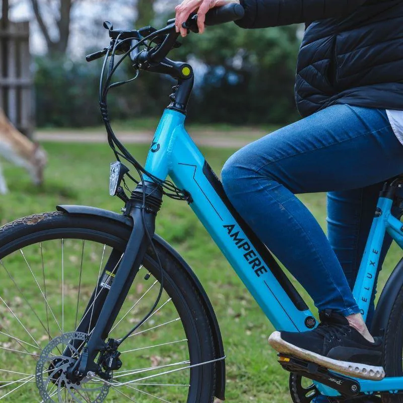 Ampere Deluxe Step Through 700c Wheel Electric Bike Blue-2